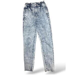 Böhme High Rise Acid Wash Paperbag Jeans Size 24 | Vintage Mom Fit Denim